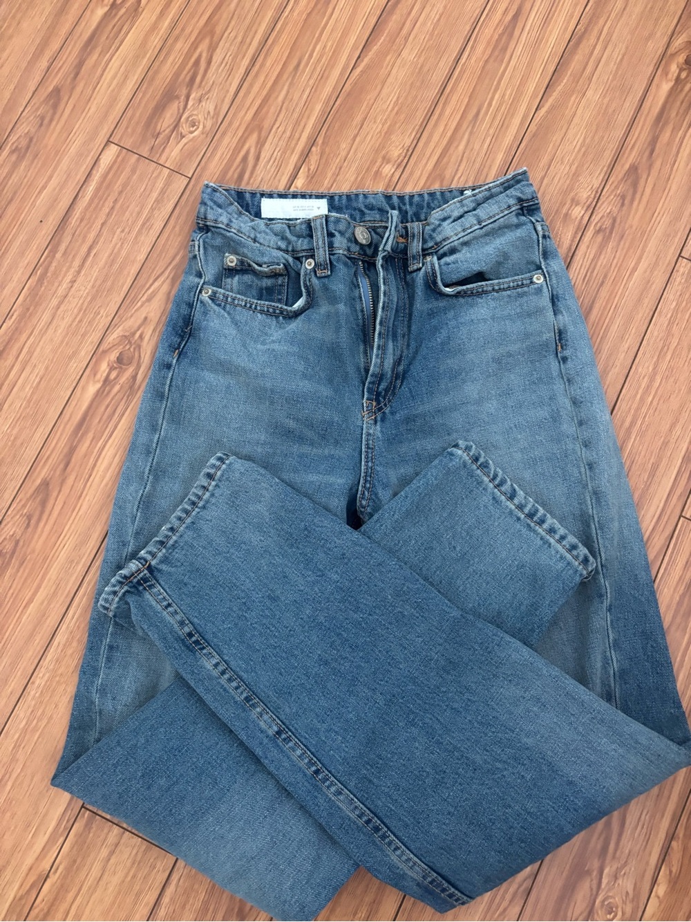 Zara Medium Blue Straight-Leg Women's Jeans